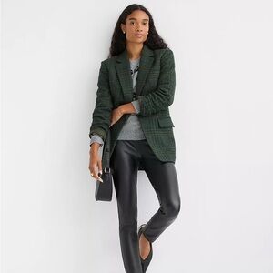 LOFT Black Faux Leather Leggings w fleece lining